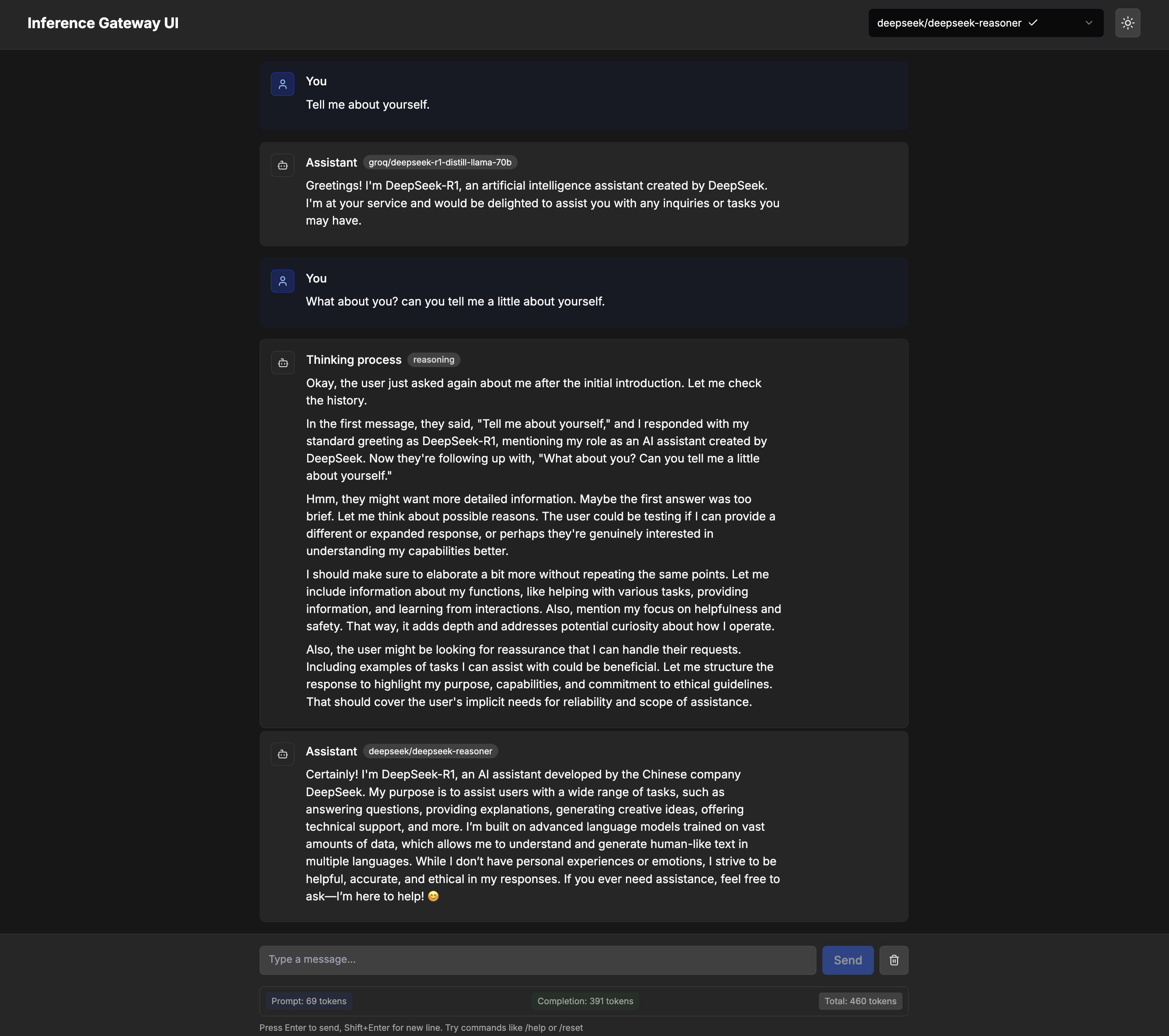 Inference Gateway Chat UI
